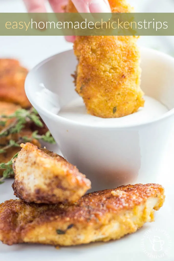 A simple, fun finger food, especially for the kiddos, these easy homemade chicken strips can help replace (or replicate) that run to the deli counter!