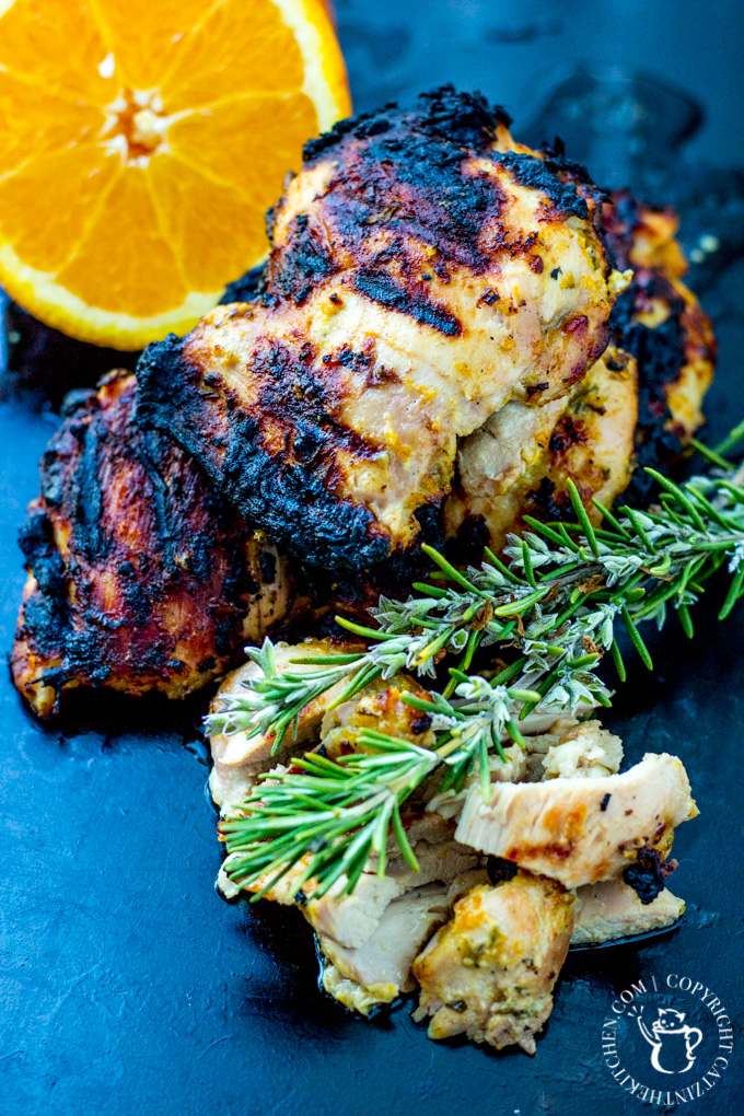 The easy marinade for this grilled rosemary orange chicken recipe is made with ingredients you've probably already got in your pantry!