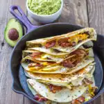 This breakfast quesadilla recipe is one of our family's most requested "breakfasts for dinner"! It is incredibly simple and totally craveable!