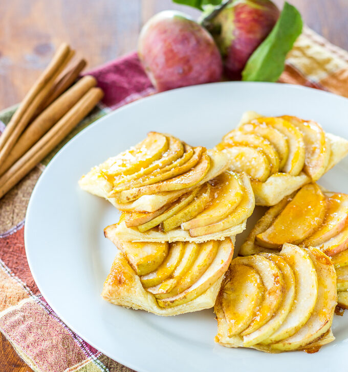 This recipe for apple tartlets couldn't be much easier. A sheet of puff pastry, some apples, and a few pantry ingredients, and you're ready to go!