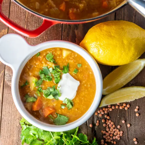 Your pantry can come to your rescue again with this easy, hearty, super tasty, and crazy healthy one pot country lentil soup!