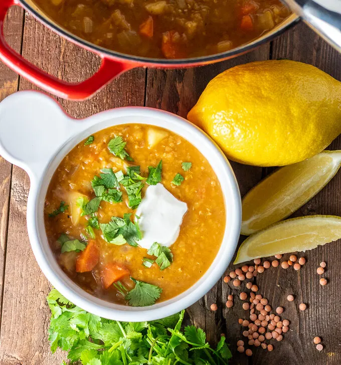 Your pantry can come to your rescue again with this easy, hearty, super tasty, and crazy healthy one pot country lentil soup!