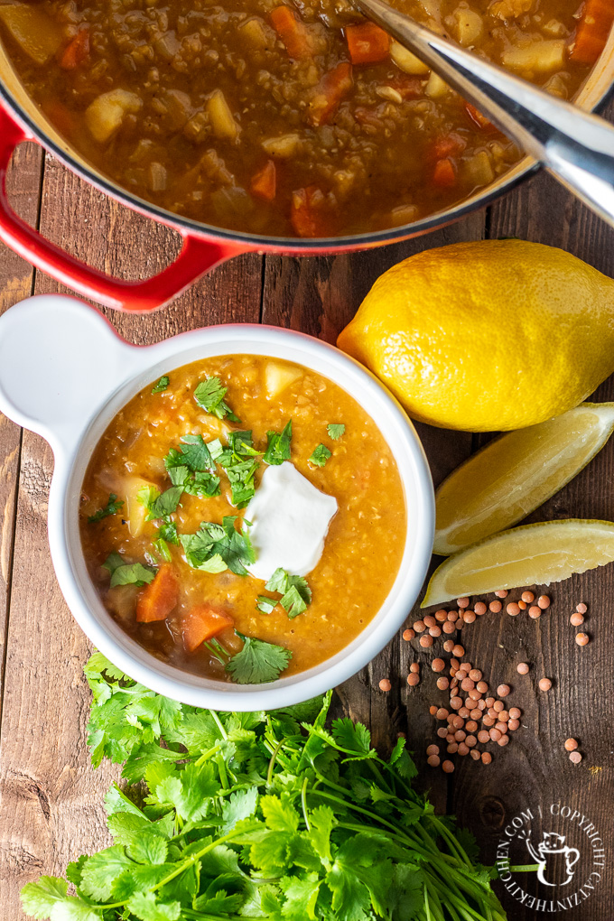 Your pantry can come to your rescue again with this easy, hearty, super tasty, and crazy healthy one pot country lentil soup!