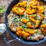 This easy recipe for one pan honey apricot pork chops is not only tasty and healthy, it's a winner all year long, with fresh fruit or canned!