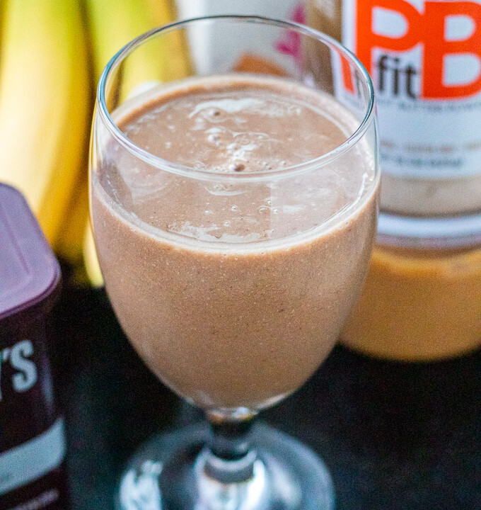 Craving a chocolate shake, but want to avoid the calories? We've got you covered with this healthy chocolate peanut butter shake. Try adding protein, too!