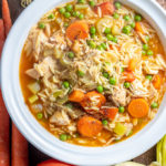 Let your pantry come to your rescue with this easy minestrone chicken noodle soup - this "hybrid" recipe is warm, hearty, and on the table in 30 minutes!