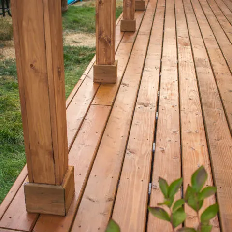 Ever thought about turning your concrete slab into a covered deck? It's definitely doable! Here are some thoughts, tips, & photos from our experience!