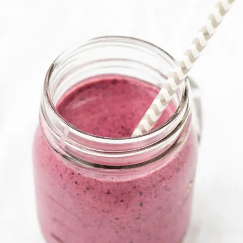 Chocolate Covered Blueberry Protein Smoothie