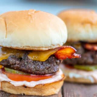 We have struggled with making good classic sliders at home, but these bacon skillet sliders with homemade thousand island dressing are getting it RIGHT.