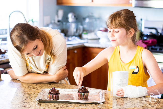 Kids can bake, too! 10-year-old Eden shares her experience baking and decorating these indulgently delightful Devil's Food Cupcakes from scratch!