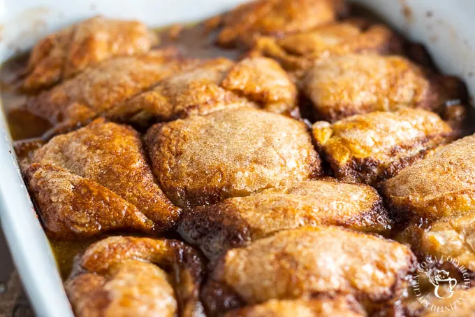 This recipe for homemade country apple dumplings is made easy using crescent rolls! The cinnamon and sugar goodness will keep you coming back all year long!