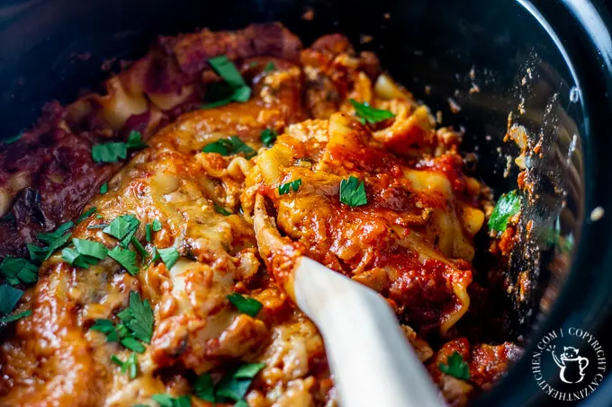 This easy recipe for slow cooker veggie lasagna is one of those crazy-day busy-parent end-of-day lifesaver kind of meals! Plus...leftovers!