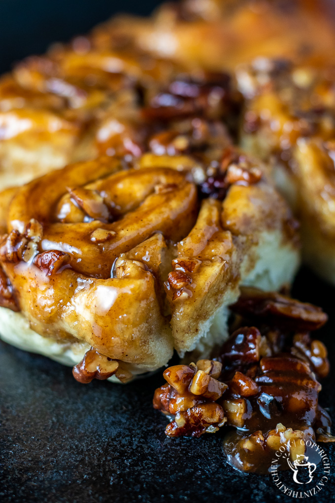 This recipe takes some time and work, but it's so worth it. The dough, the topping, the caramel...these caramel pecan sticky buns are straight up addicting.
