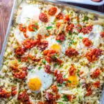 A one pan tex mex sheet pan breakfast...or breakfast for dinner? Count us in! This easy, flexible recipe simply puts great flavors on your table!