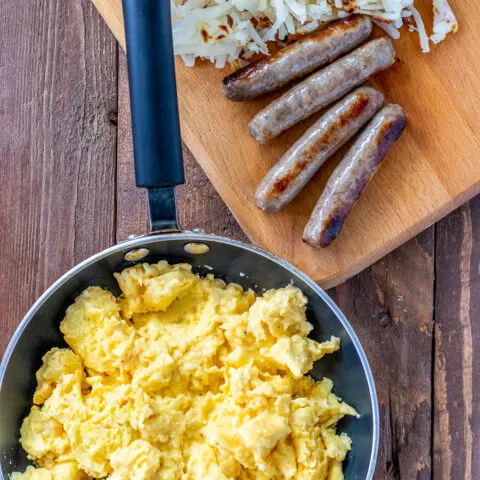 Scrambled Eggs In A Cast Iron Chef Skillet