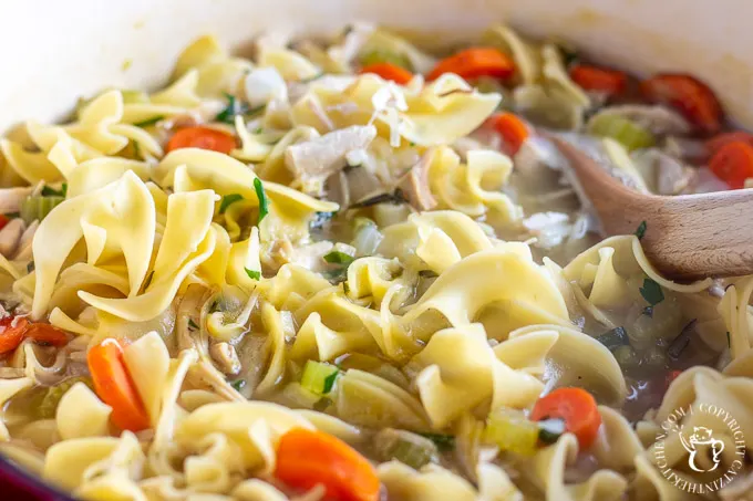 A flavorful, quick, easy, recipe for homemade chicken noodle soup - make this when your family is under the weather - or when you just want some comfort!