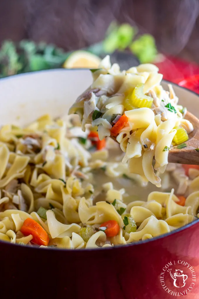 A flavorful, quick, easy, recipe for homemade chicken noodle soup - make this when your family is under the weather - or when you just want some comfort!