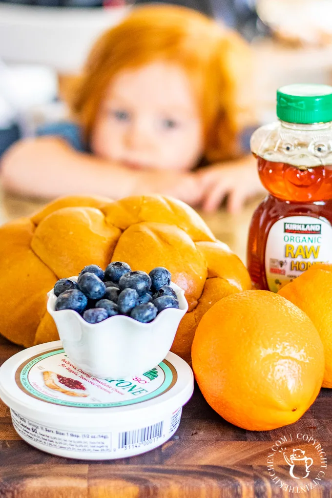 This simple brunch recipe for Orange and Mascarpone Toast with blueberries and honey puts delightful breakfast food on the table in about five minutes!