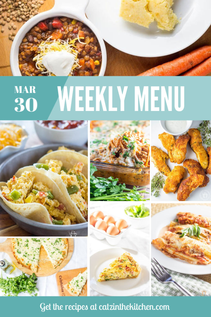 Weekly Menu | Catz in the Kitchen | catzinthekitchen.com | #mealplan