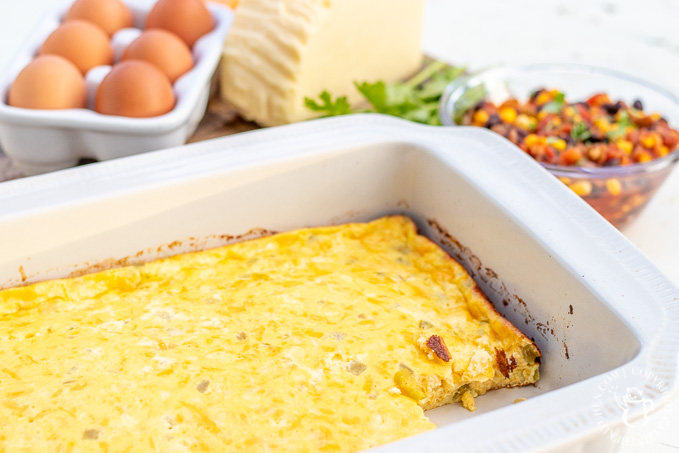 It's easy, pantry-friendly, flexible, works for breakfast, lunch, or dinner, & makes great leftovers! What's not to love about this chile relleno casserole?