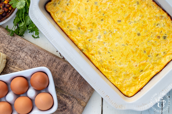 It's easy, pantry-friendly, flexible, works for breakfast, lunch, or dinner, & makes great leftovers! What's not to love about this chile relleno casserole?