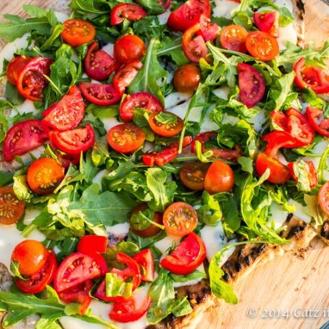 Tomato Salad-Topped Grilled Pizza