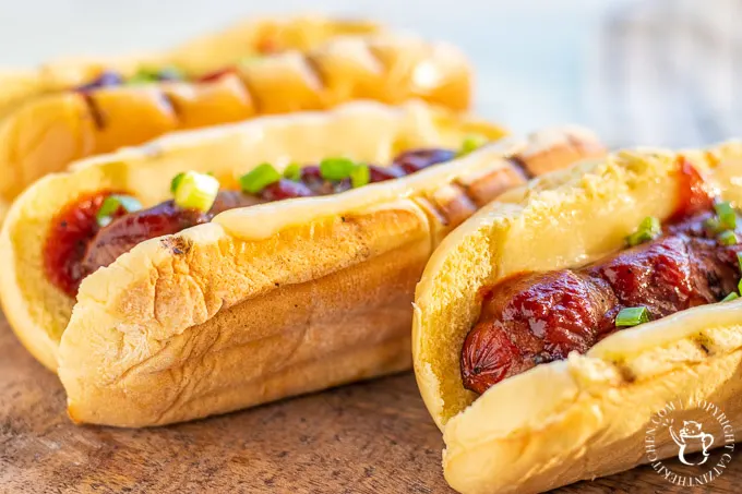 This is so easy, it's barely even a recipe! Instead of plain ole' hotdogs, why not punch it up with some bacon wrapped cheese dogs? 