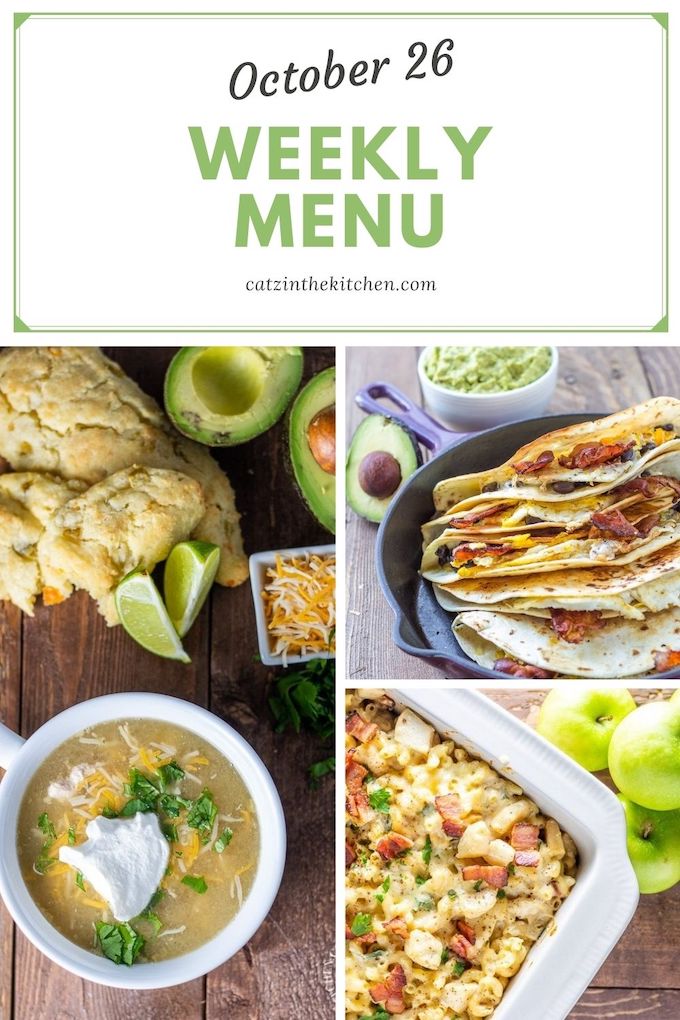 Weekly Menu | Catz in the Kitchen | catzinthekitchen.com | #mealplan