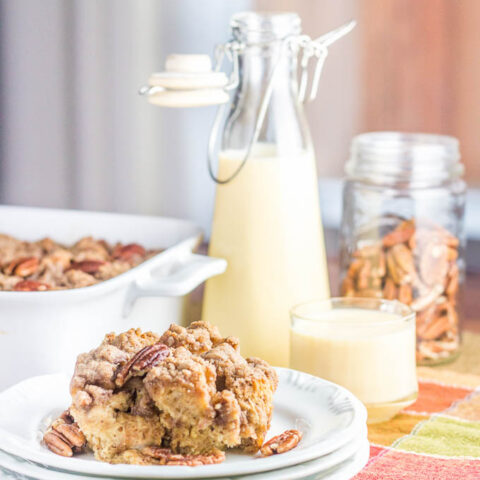 Overnight Egg Nog Baked French Toast