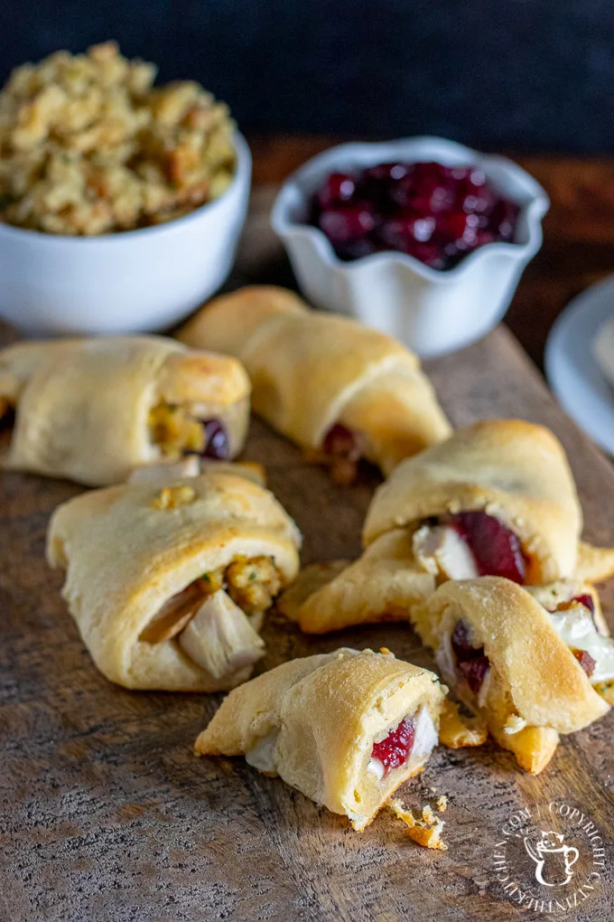 crescent rolls with Thanksgiving leftovers