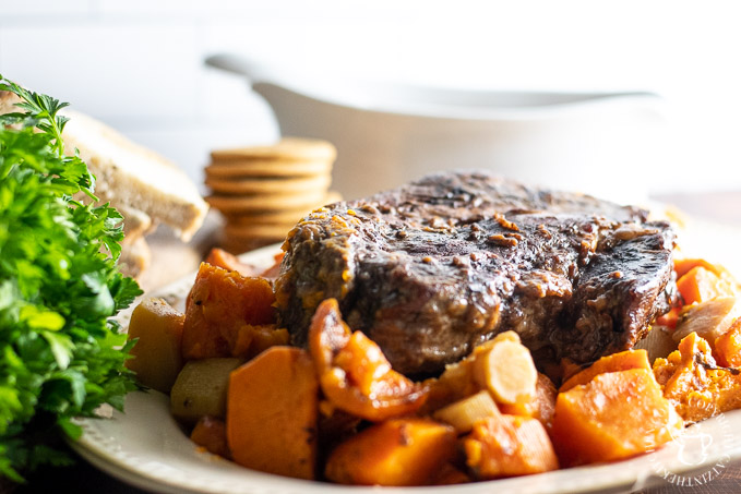 Slow Cooker Gingersnap Pot Roast - Catz in the Kitchen