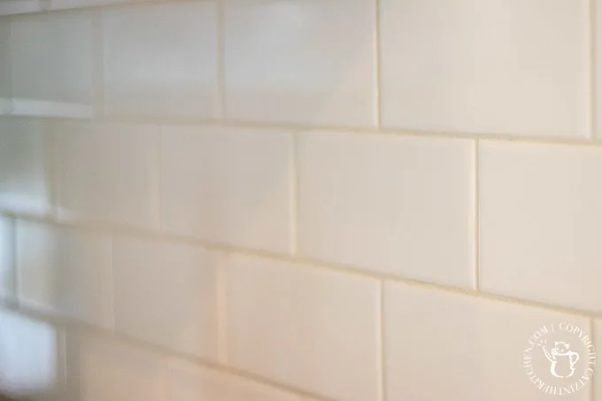 finished DIY Subway Tile Backsplash