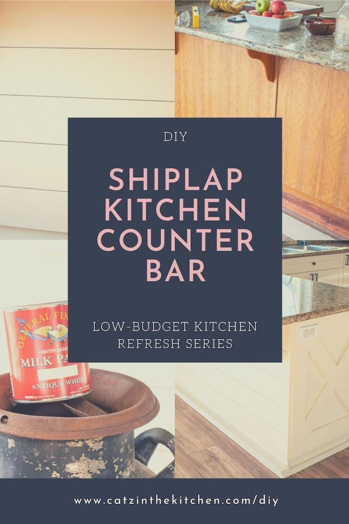 DIY Shiplap Kitchen Counter Bar