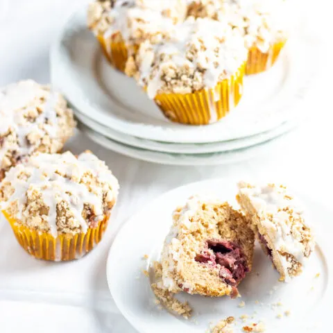 Strawberry Almond Streusel Muffins