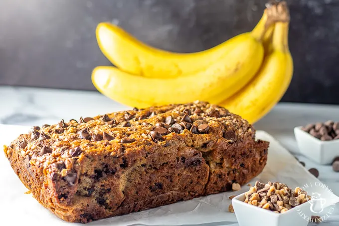 Simple Toffee Chocolate Chip Banana Bread