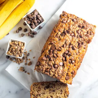 Toffee Chocolate Chip Banana Bread