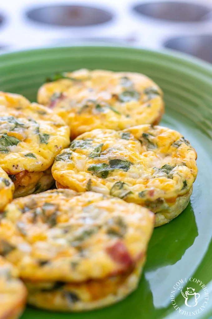 Mini Crustless Quiche on a plate