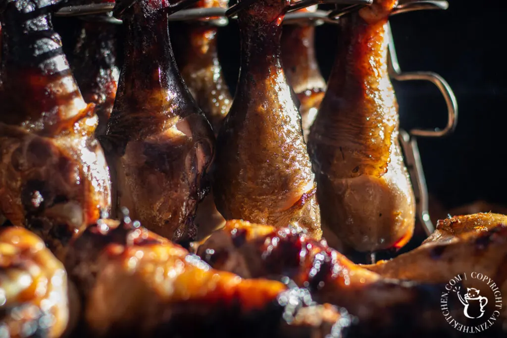 Honey Mustard Drumsticks on the grill