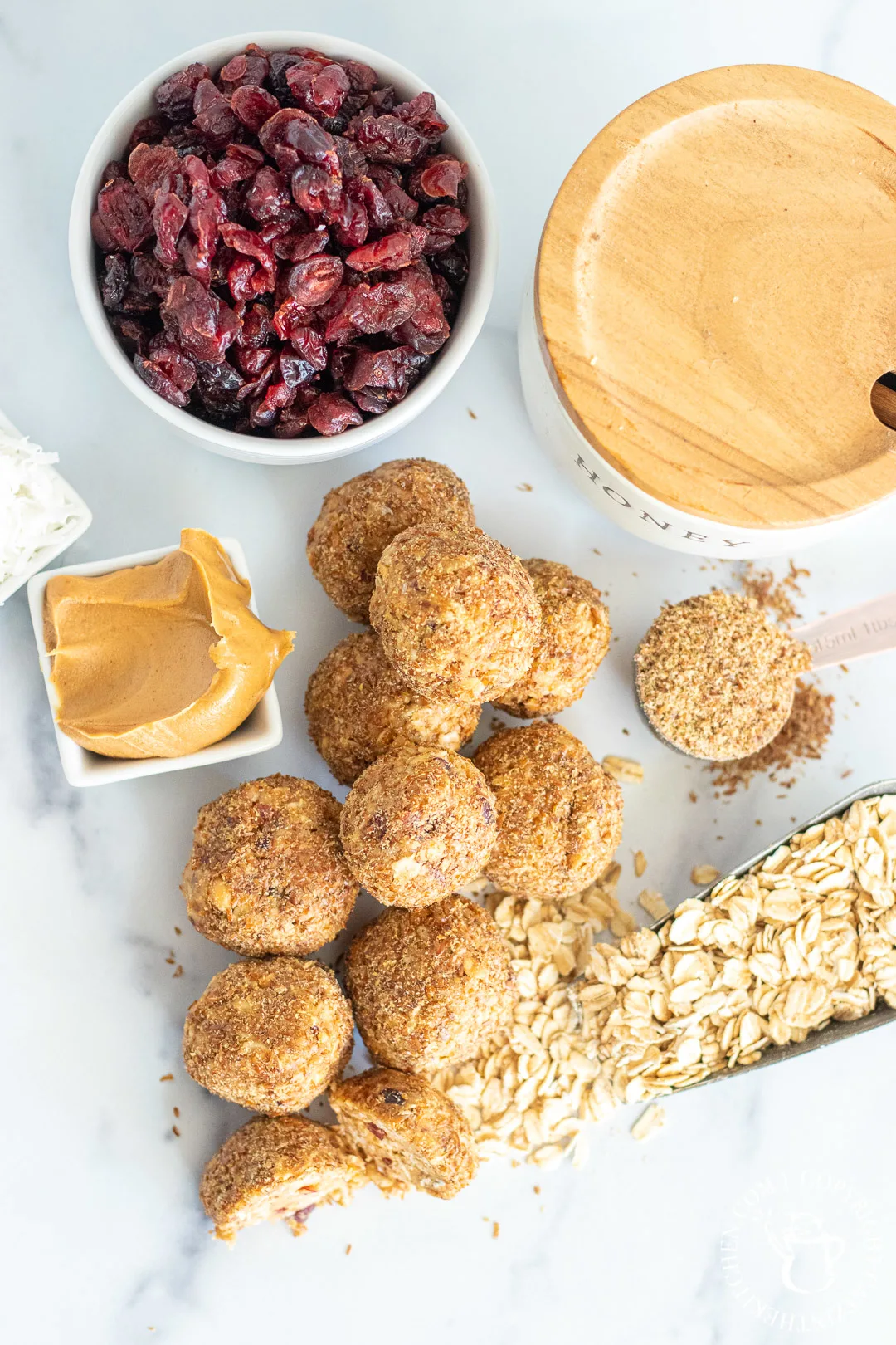 Honey Oat Power Balls ingredients 