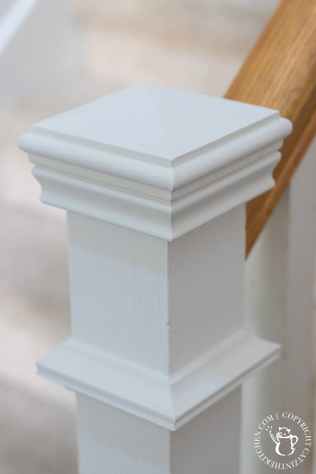 painted newel post cap