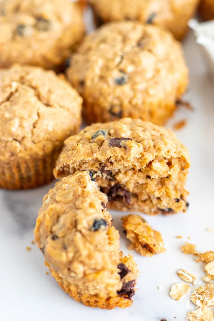 baking Peanut Butter & Chocolate Oat Muffins 