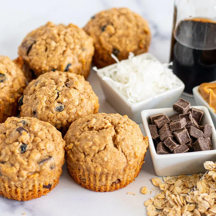 Peanut Butter & Chocolate Oat Muffins