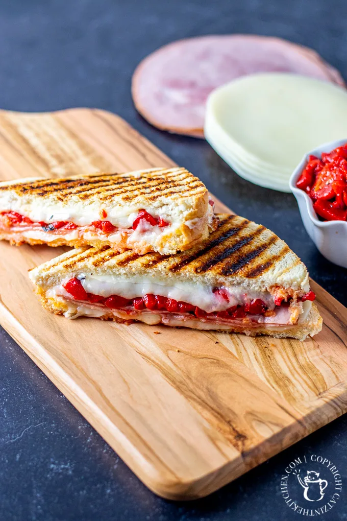 Ham and Roasted Red Pepper Panini with provolone 