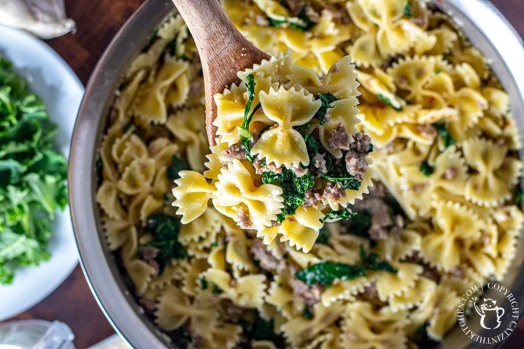 spoonful of Kale & Sausage Pasta