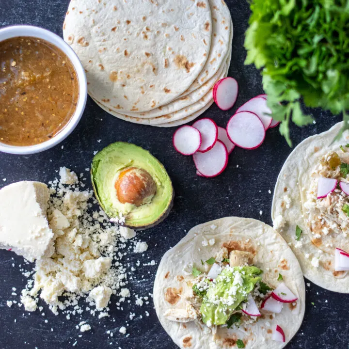 Slow Cooker Salsa Verde Chicken Street Tacos - Catz in the Kitchen