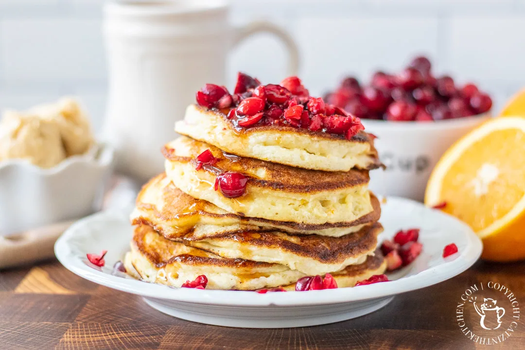 Orange Cranberry Ricotta Pancakes