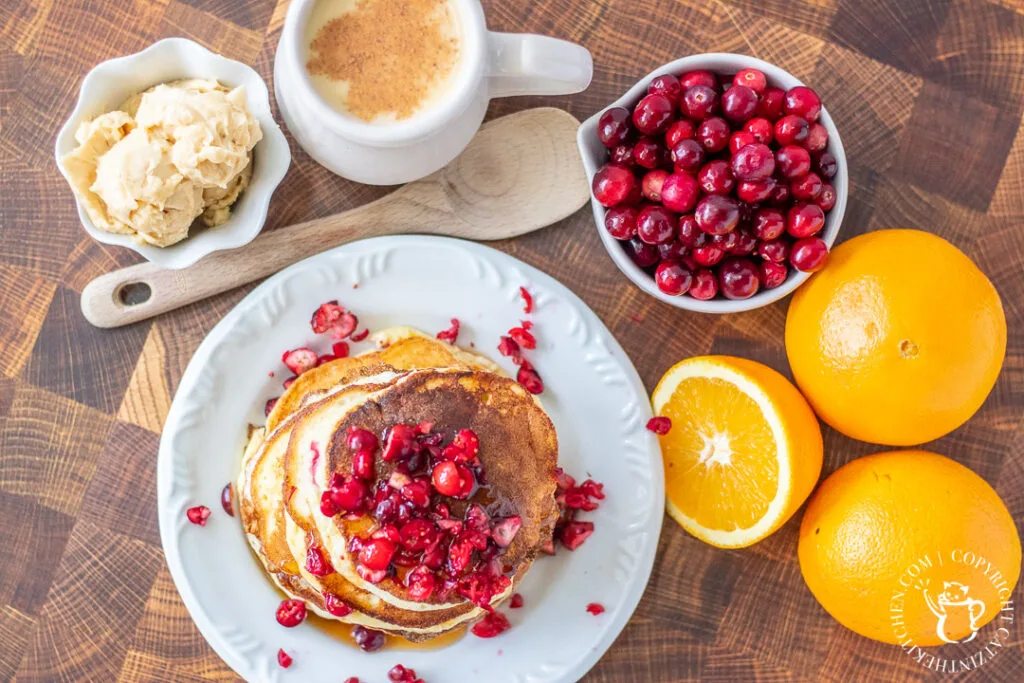 Orange Cranberry Ricotta Pancakes