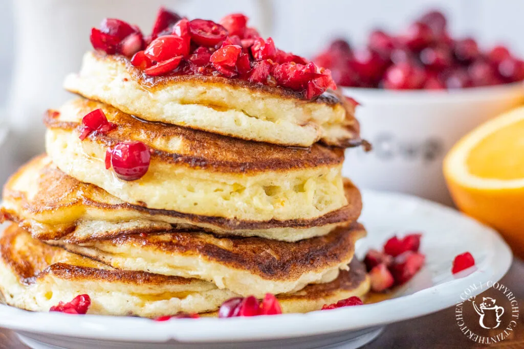 Orange Cranberry Ricotta Pancakes