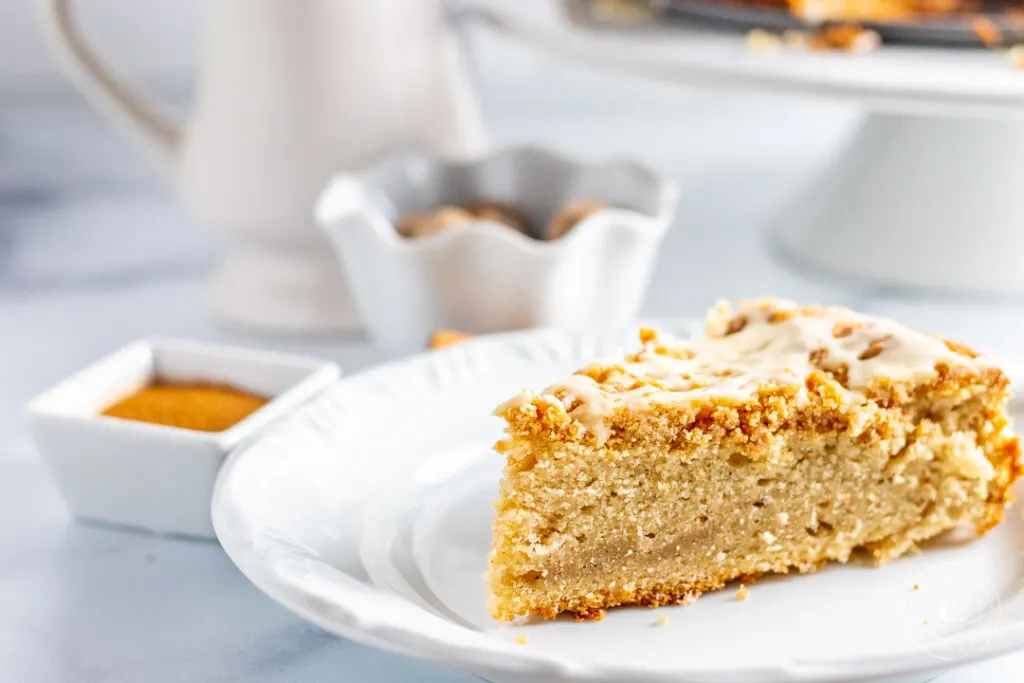 Slice of Eggnog Coffee Cake