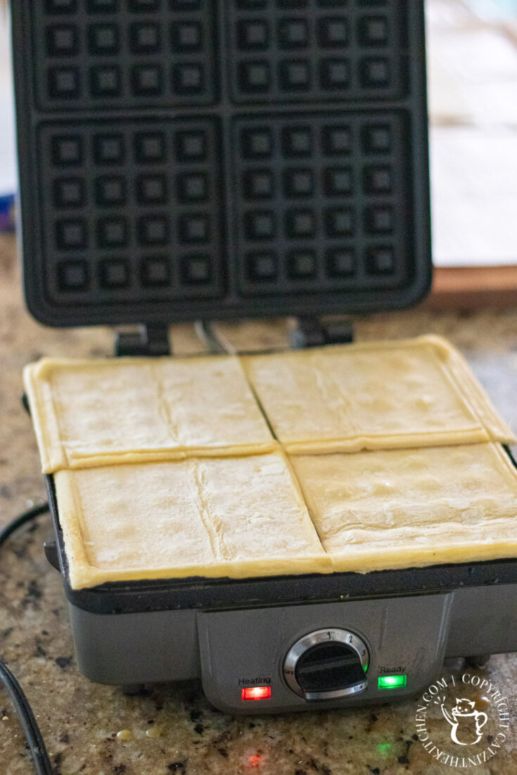 puff pastry on waffle maker 